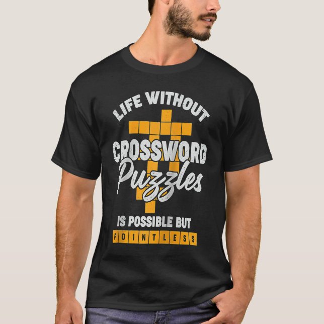 Camiseta Crossword Puzzle for a Crossword Puzzle  Raglan Ba (Frente)