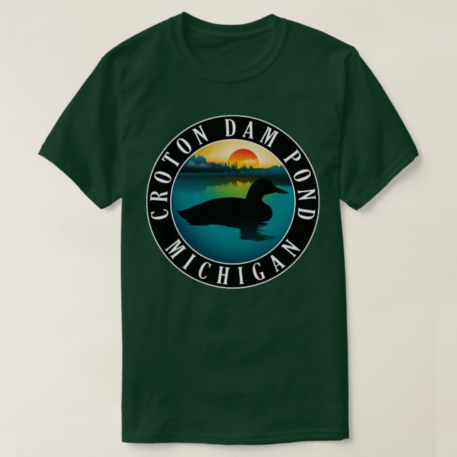 Camiseta Croton Dam Pond Loon Michigan Sunset (Frente do Design)