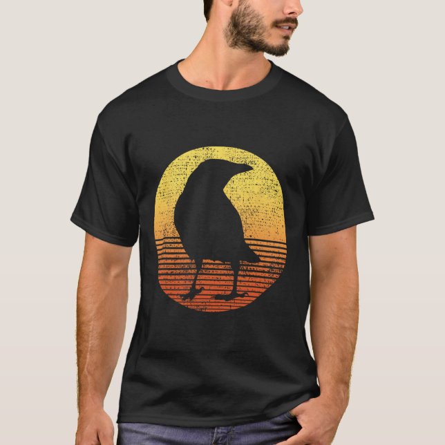 Camiseta Crow Bird Raven Vintage (Frente)
