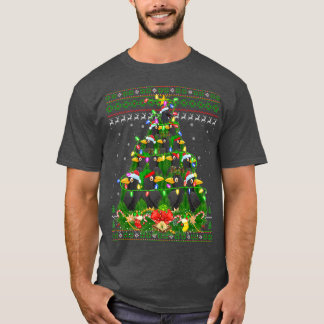 Camiseta Crow Bird Xmas Lighting Tree Papais noeis Crow Ugl