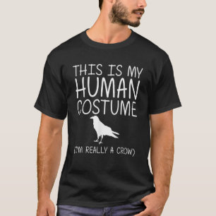 Camiseta Crow Easy Halloween Costume Humano Raven Bird DIY