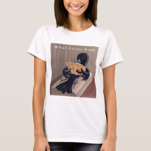 Camiseta Crow Lendo O Raven Engraçado
