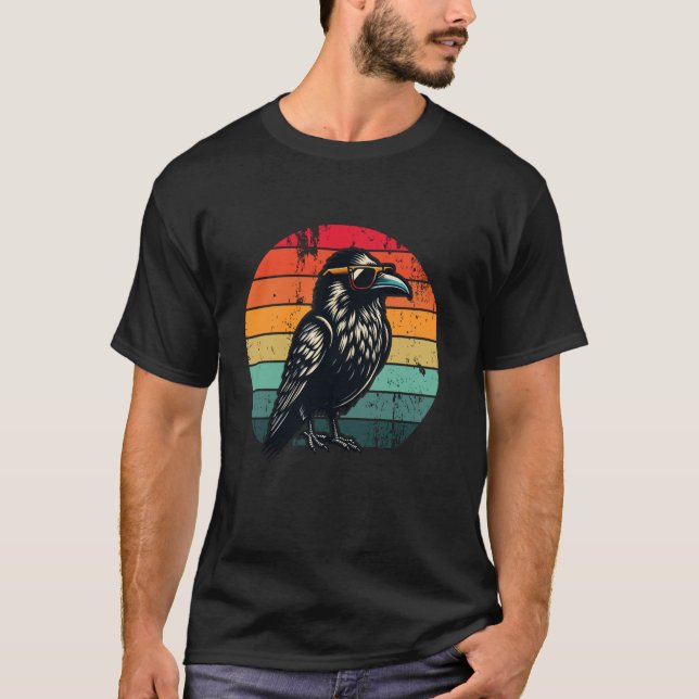 Camiseta Crow Raven Homens Mulheres Crianças Rave Engraçada (Frente)