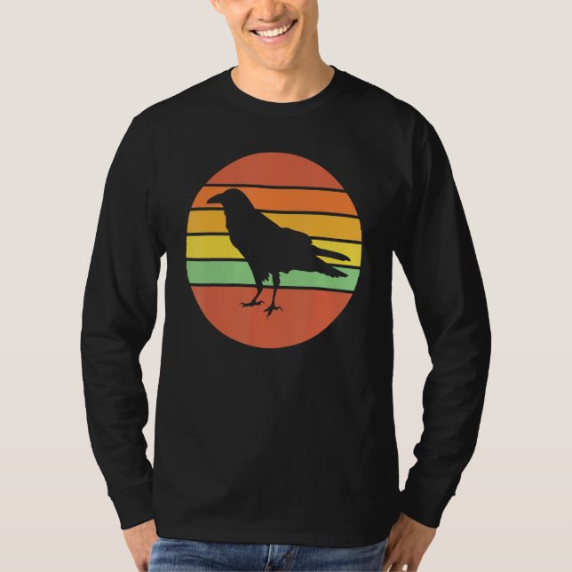 Camiseta Crow Raven Retro Sunset (Frente)
