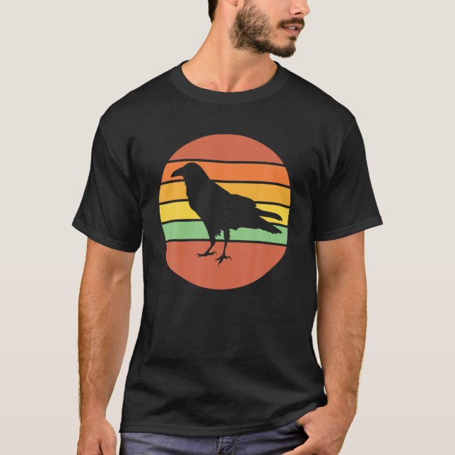 Camiseta Crow Raven Retro Sunset (Frente)