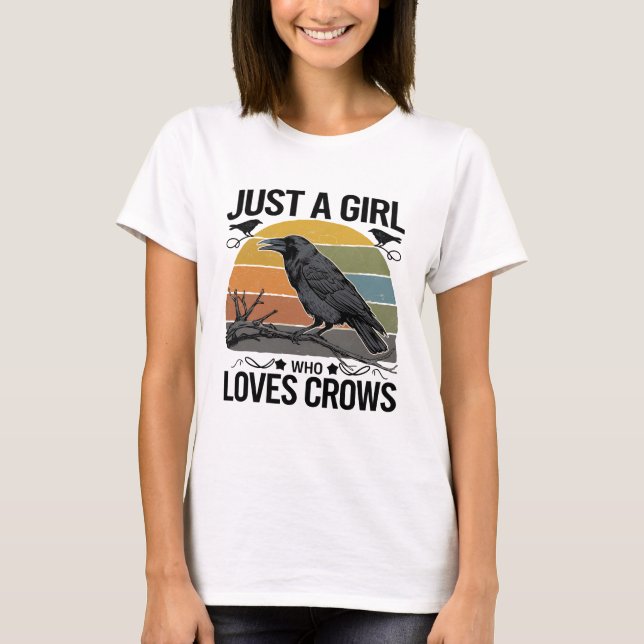 Camiseta Crow Shirt Aves Engraçadas Coroa (Frente)