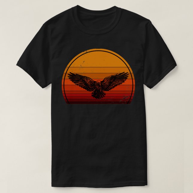 Camiseta Crow Vintage Gothic Raven (Frente do Design)