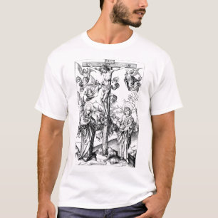 Camiseta Crucificação com Quatro Angels, gravação medieval