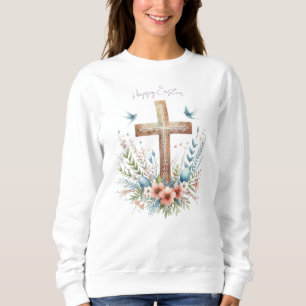Camiseta Crucifixo de Páscoa Personalizado em Aquarela