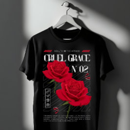 Camiseta Cruel Grace Rosas Vermelhas Gráfica Gótica