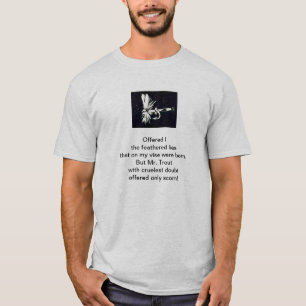 Camiseta "Cruel Trout" poema original e arte de voo seco