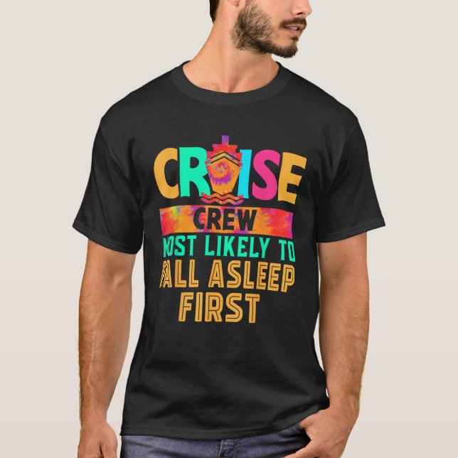 Camiseta Cruise Crew Most Likely to Fall Asleep First Hippi (Frente)