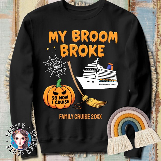 Camiseta Cruise Halloween Minha Vassoura Quebrou Então Eu V (Criador carregado)