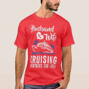 Camiseta Cruise Husband e Wife Cruising Partners for Life