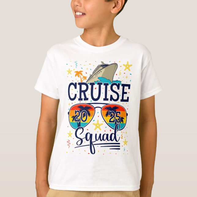 Camiseta Cruise Squad 2025 Cruising Vacation Boy (Frente)