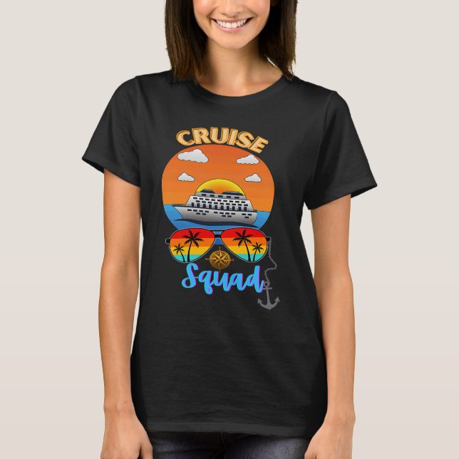Camiseta Cruise Squad Vacation Travel Family Friends Group  (Frente)