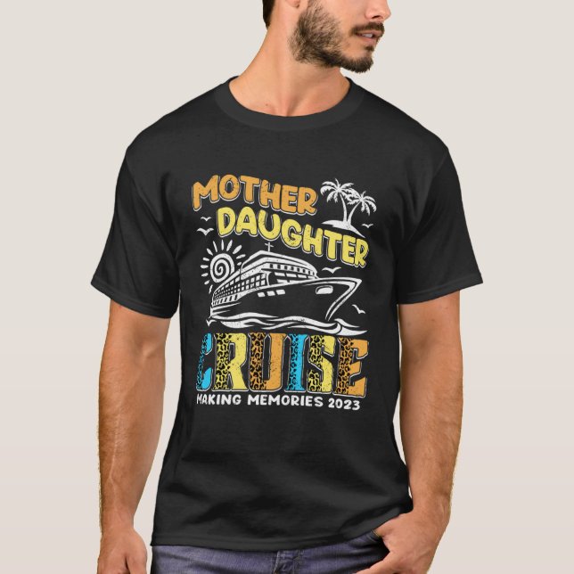 Camiseta Cruise Trip Mother Daughter Cruise Ship Trip Leopa (Frente)