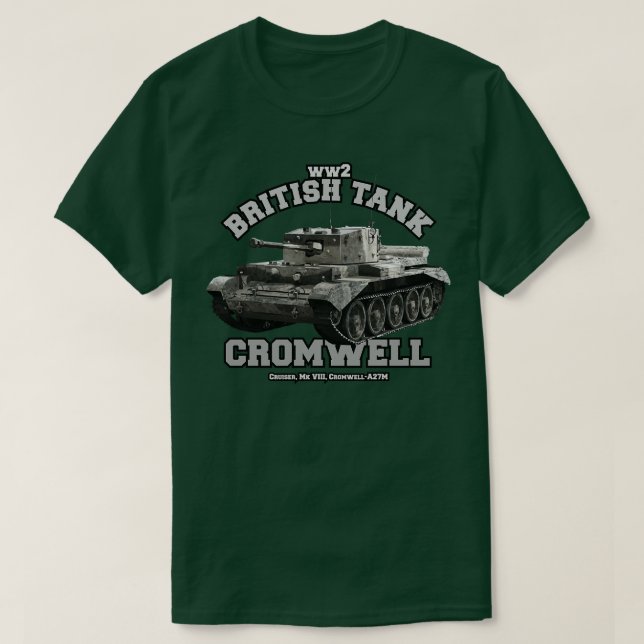 Camiseta Cruiser Mk VIII Cromwell British Tanque (Frente do Design)