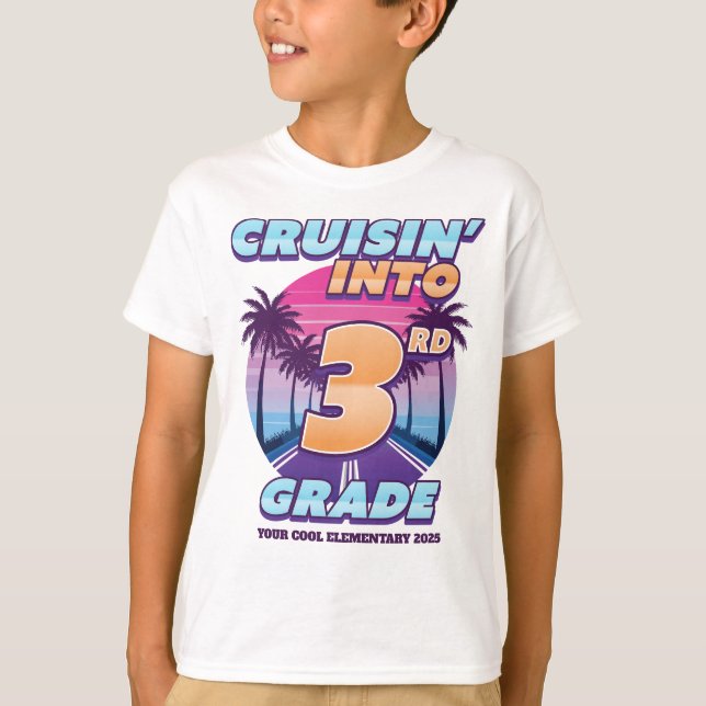 Camiseta Cruisin’ Back to School 3rd Grade (Frente)