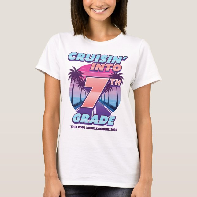 Camiseta Cruisin’ Back to School 7th Girl's (Bigger Sizes) (Frente)