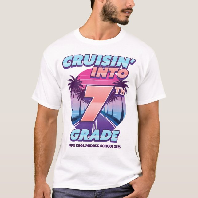 Camiseta Cruisin’ Back to School 7th Grade (Bigger Sizes) (Frente)