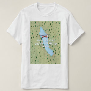 Camiseta Crummock Water, poster de viagens de mapa distrita