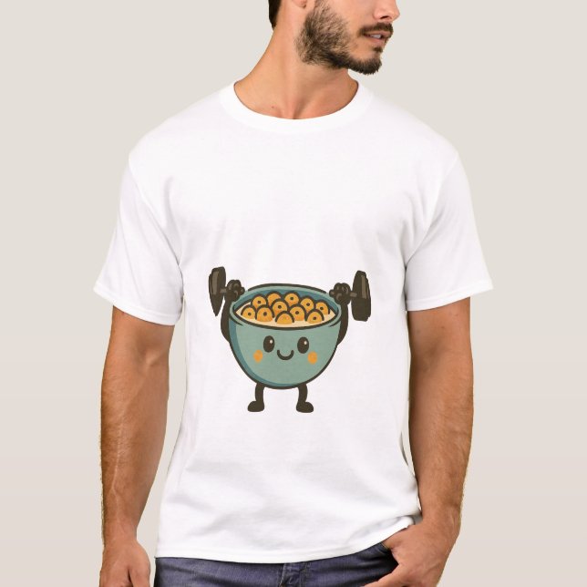 Camiseta Crunch Time- Funny Cereal Gym Workout  (Frente)