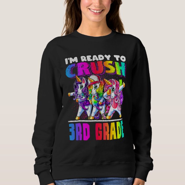 Camiseta Crush 3rd Grade Dabbing Unicorn Back To School Bac (Frente)