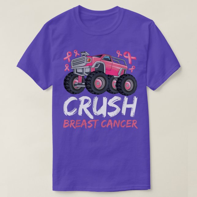 Camiseta Crush Breast Cancer Truck Pink Ribbon Breast Cance (Frente do Design)