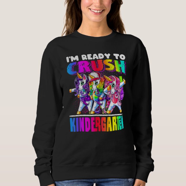 Camiseta Crush Kindergarten Dabbing Unicorn Back To School  (Frente)