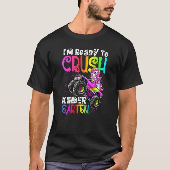Camiseta Crush Kindergarten Monster Caminhão De Volta A S (Frente)