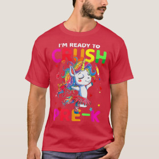 Camiseta Crush Pre K Cute Unicorn Back To School Girls Gift
