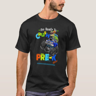 Camiseta Crush Pre K Dinosaur Monster Truck Back To School 