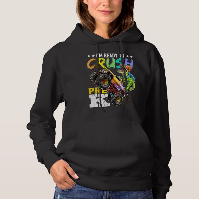 Camiseta Crush Pre K Dinossaur Monster Caminhão De Volta À  (Frente)