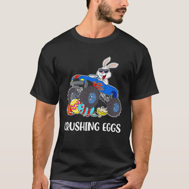 Camiseta Crushing Easter Egg Hunting Monster Truck Spring B (Frente)