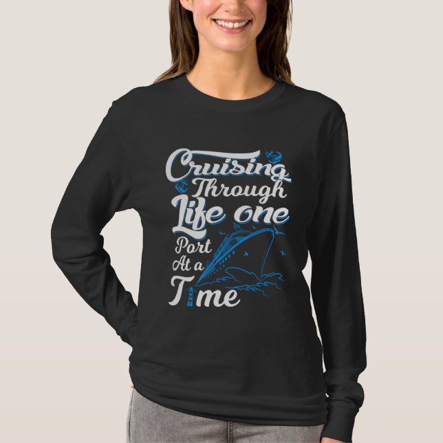 Camiseta Crusing through life one port at a time Cruise Oce (Frente)