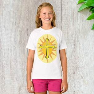 Camiseta Cruz Amarela Bottony Explosão Solar Fé Cristã