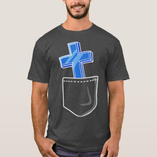 Camiseta cruz azul Jesus amante jeans de saco
