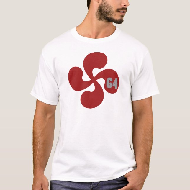 Camiseta Cruz basca vermelha 64 Lauburu (Frente)