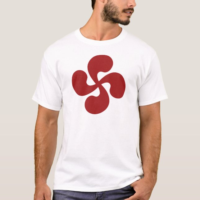 Camiseta Cruz Basca Vermelho Lauburu (Frente)