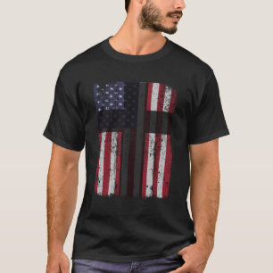 Camiseta Cruz Cristã Americana Patriótica dos Estados Unido