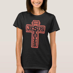 Camiseta Cruz Cristã Antiga Jesus Salva
