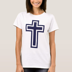 Camiseta Cruz cristã azul variantes diferentes