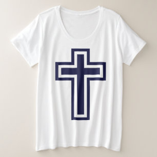 Camiseta Cruz cristã azul variantes diferentes