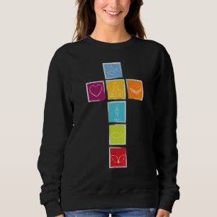 Camiseta Cruz Cristã com Símbolos do Cristianismo Fé