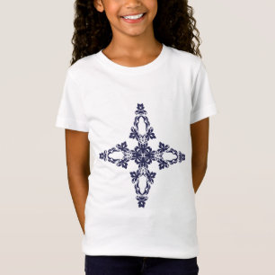 Camiseta Cruz Cristã em Arte Azul Celestial