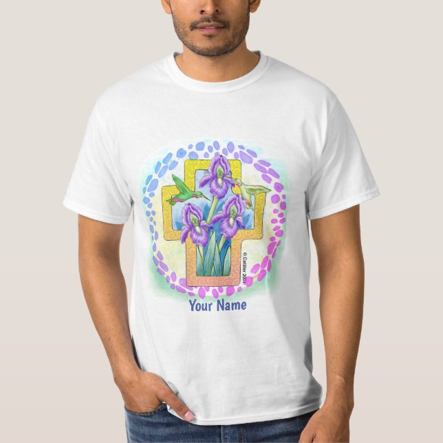 camiseta cruz cristã Iris (Frente)