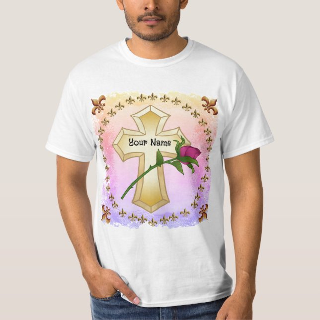 Camiseta Cruz Cristã Rosa  (Frente)