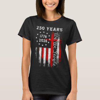 Camiseta Cruz da Bandeira 250 Anos Fé e Liberdade 1776-2026