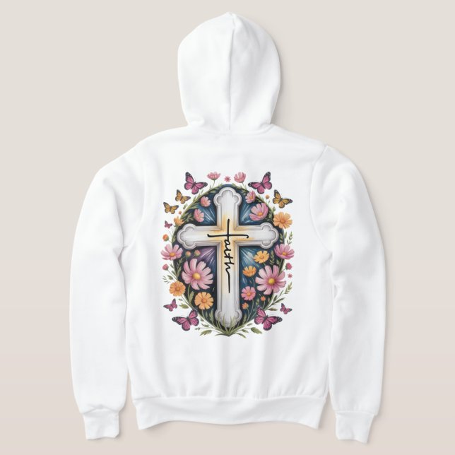 Camiseta Cruz da Fé Floral  (Postura das costas)